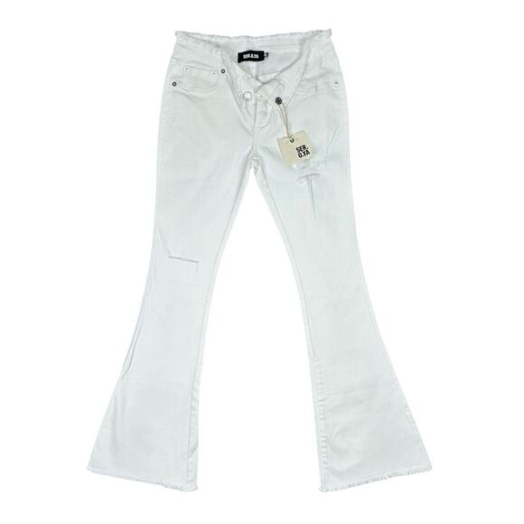SER.O.YA Olivia Mid-Rise Flare Jeans - Size W26 L35 - White #153 - Picture 3 of 9